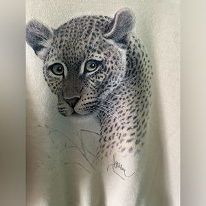 Vintage 90s Wildside LA Bob Harrison cheetah sweatshirt.  Oversized.